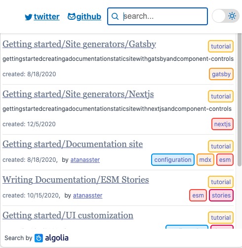 Getting started/Site search